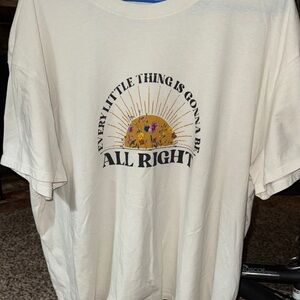 Maurices Cream Tee with Sun and Floral Design